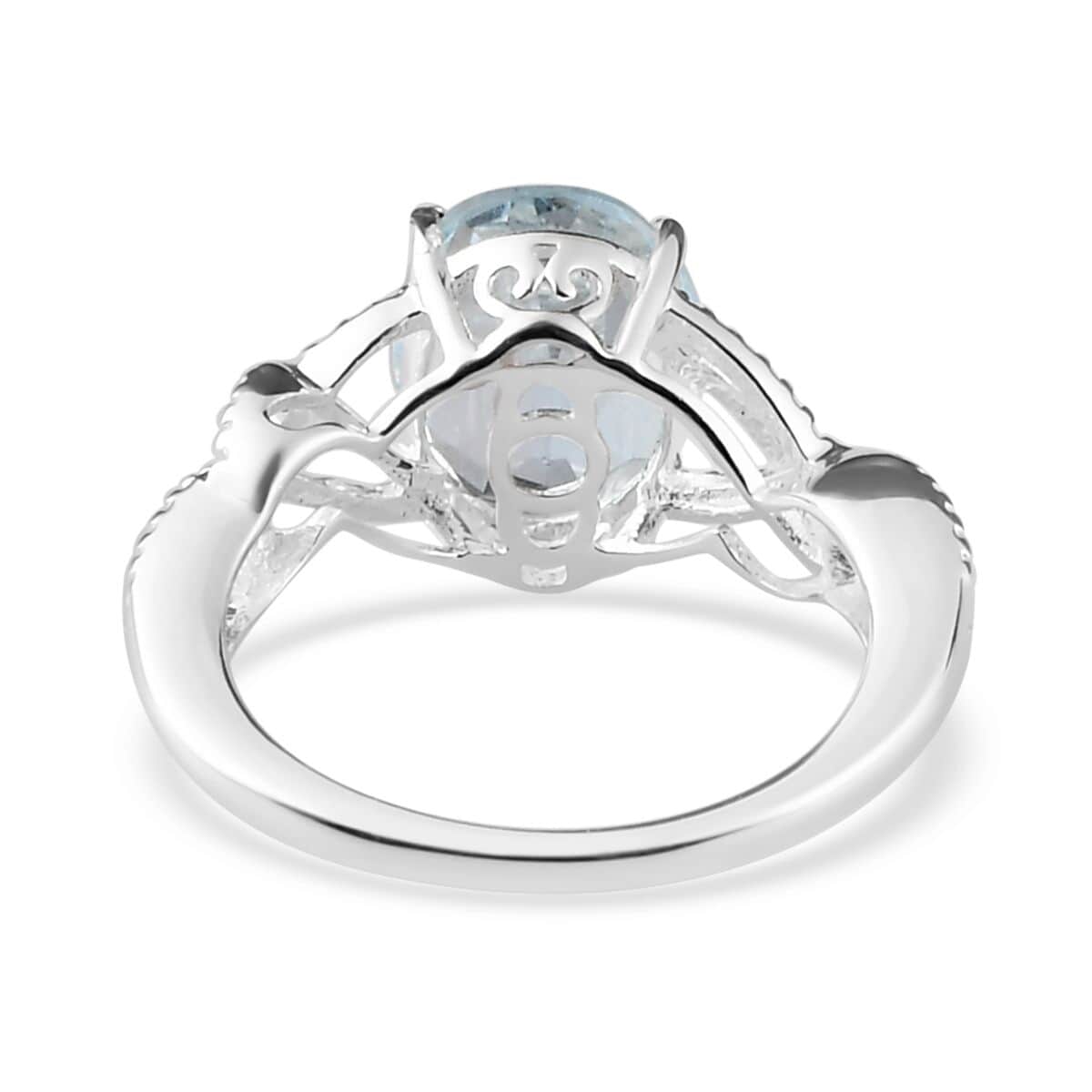 Sky Blue Topaz Loose Braid Solitaire Ring in Sterling Silver (Size 5.0) 3.00 ctw image number 6