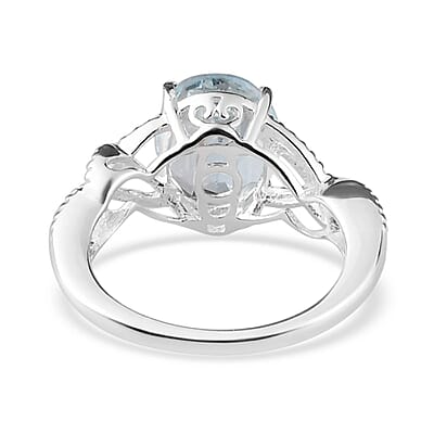 D'Joy Sky Blue Topaz 3.00 ctw Loose Braid Solitaire Ring in Sterling Silver (Size 8.0)