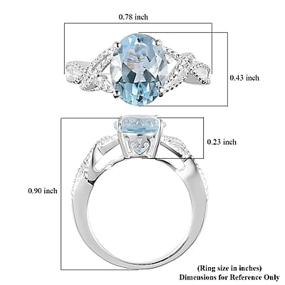 D'Joy Sky Blue Topaz 3.00 ctw Loose Braid Solitaire Ring in Sterling Silver (Size 8.0)