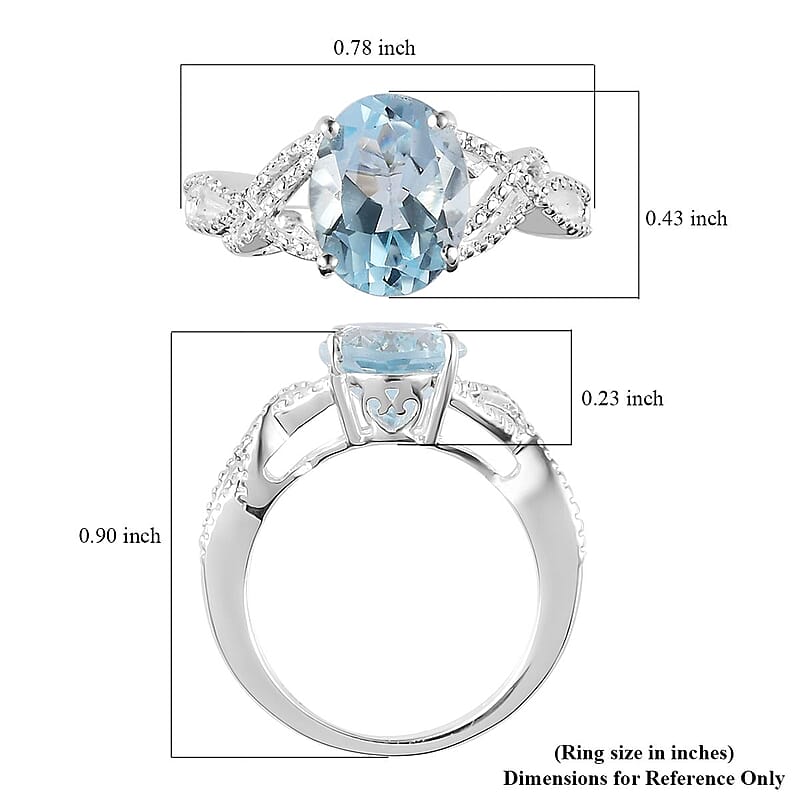 D'Joy Sky Blue Topaz 3.00 ctw Loose Braid Solitaire Ring in Sterling Silver (Size 8.0)