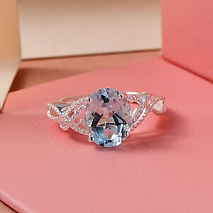 D'Joy Sky Blue Topaz 3.00 ctw Loose Braid Solitaire Ring in Sterling Silver (Size 9.0)