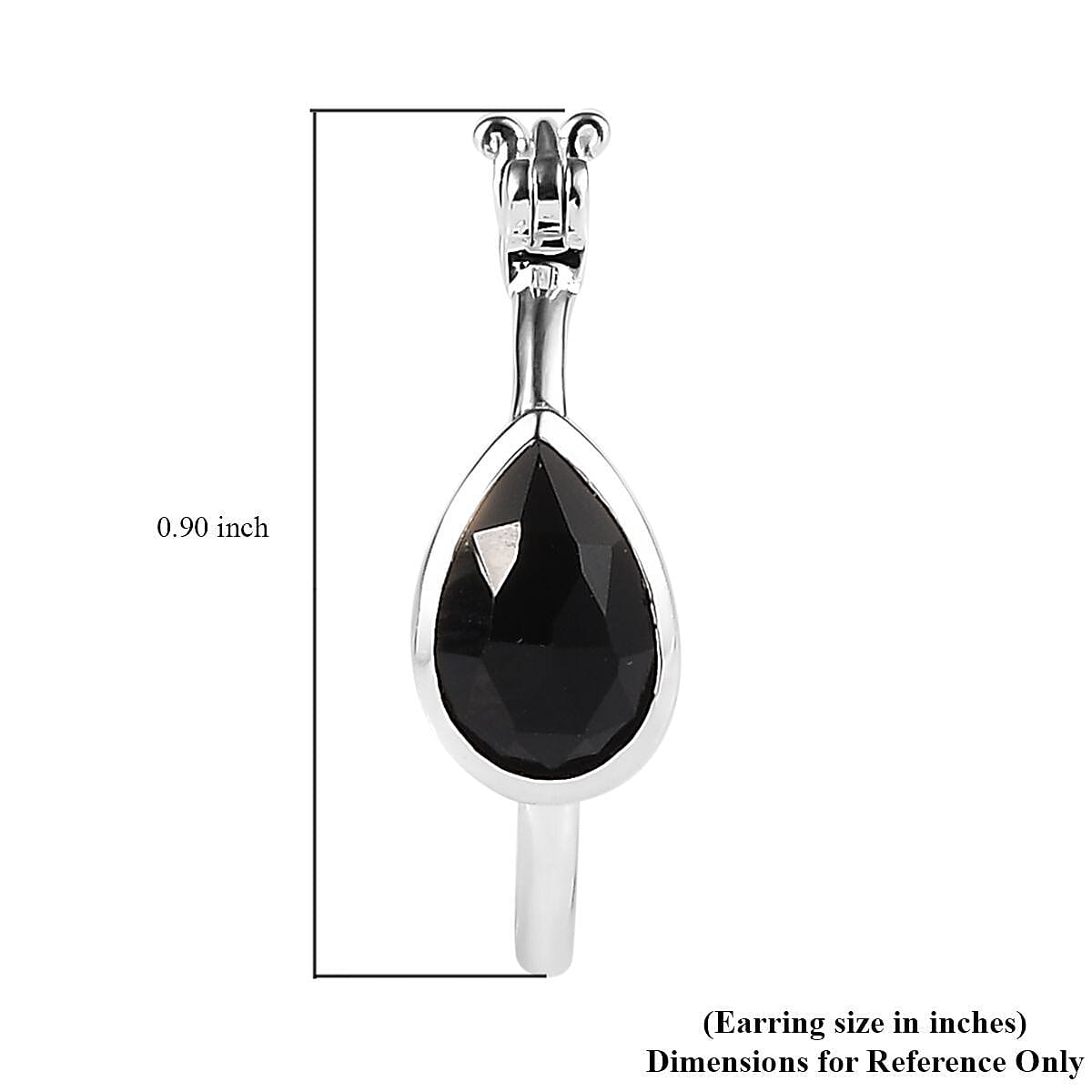 D'Joy Black Onyx 2.65 ctw Hoop Earrings in Sterling Silver image number 6