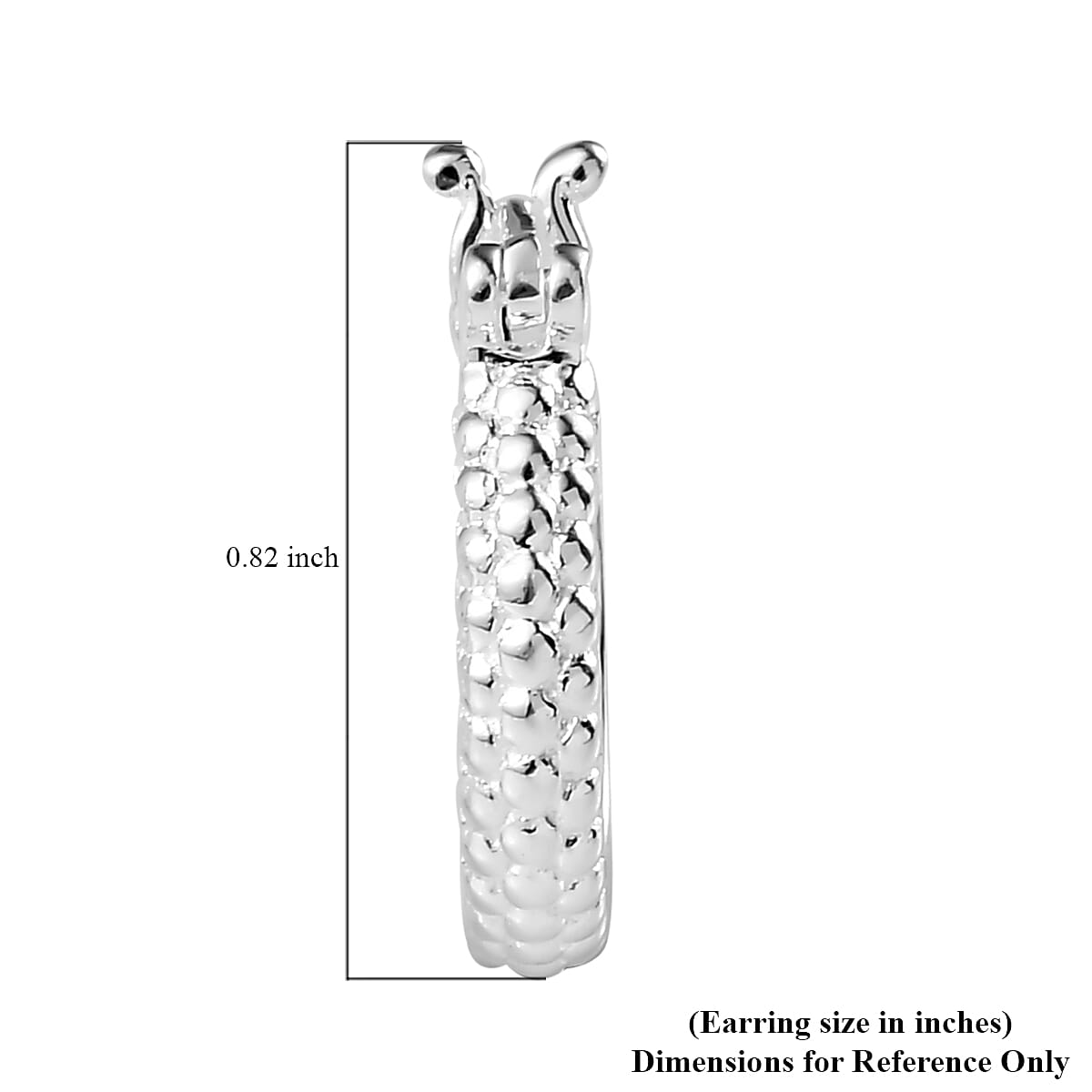 925 Sterling Silver Textured Earrings, Silver Hoops For Women image number 6