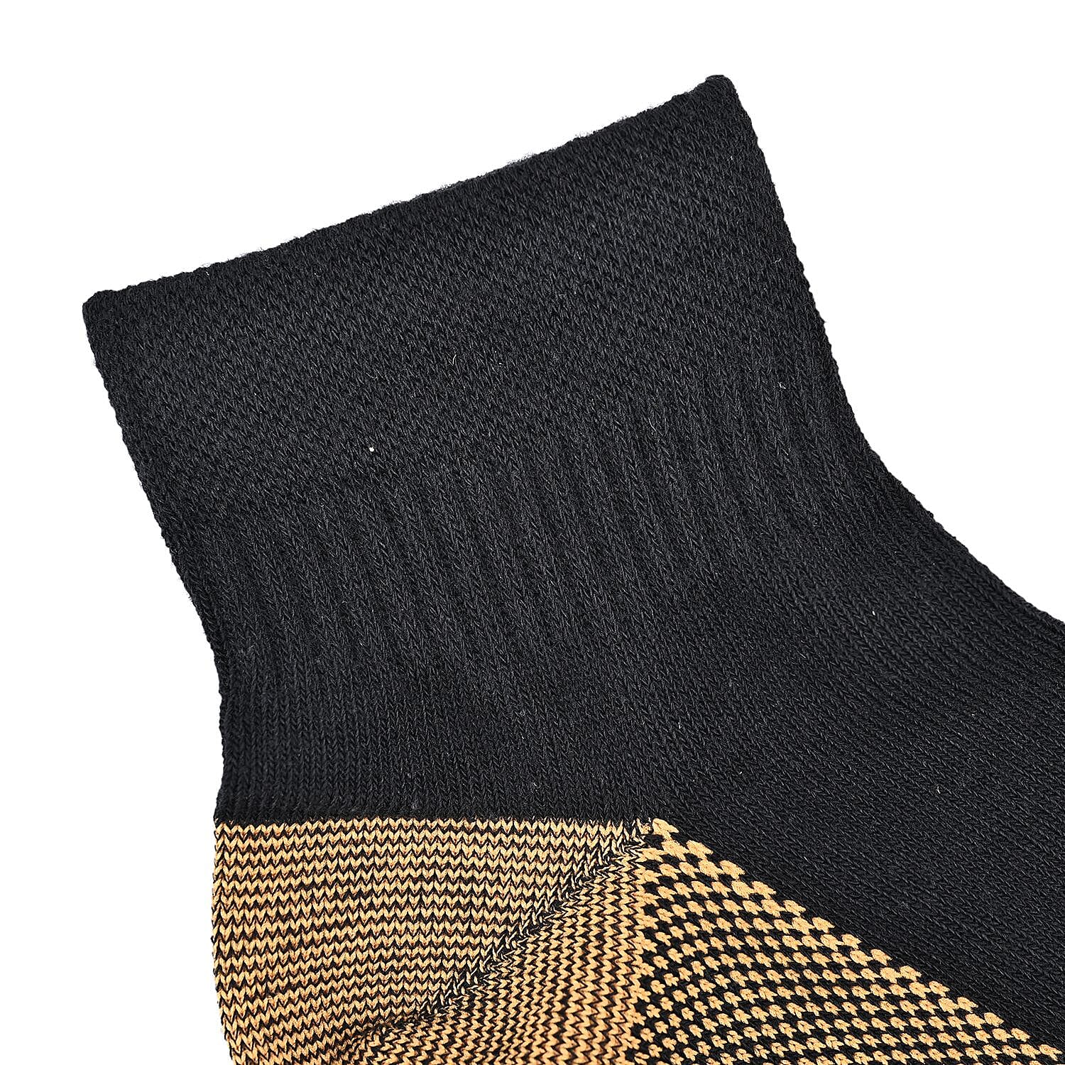 La Marey Set of 4 Pairs Ankle Length Copper Infused Compression Socks - Black (L/XL)