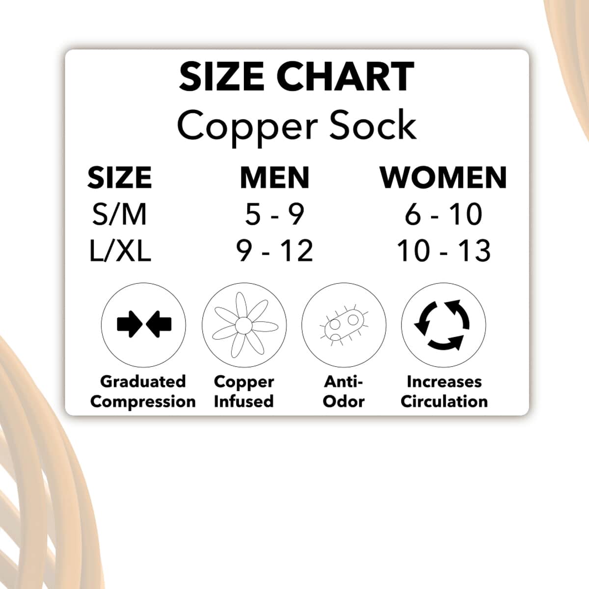 Set of 4 Pairs of Ankle Length Odor Free Copper Compression Socks For Men And Women, Premium Material Moisture Wicking Unisex Copper Infused Socks - Black (L/XL) image number 6