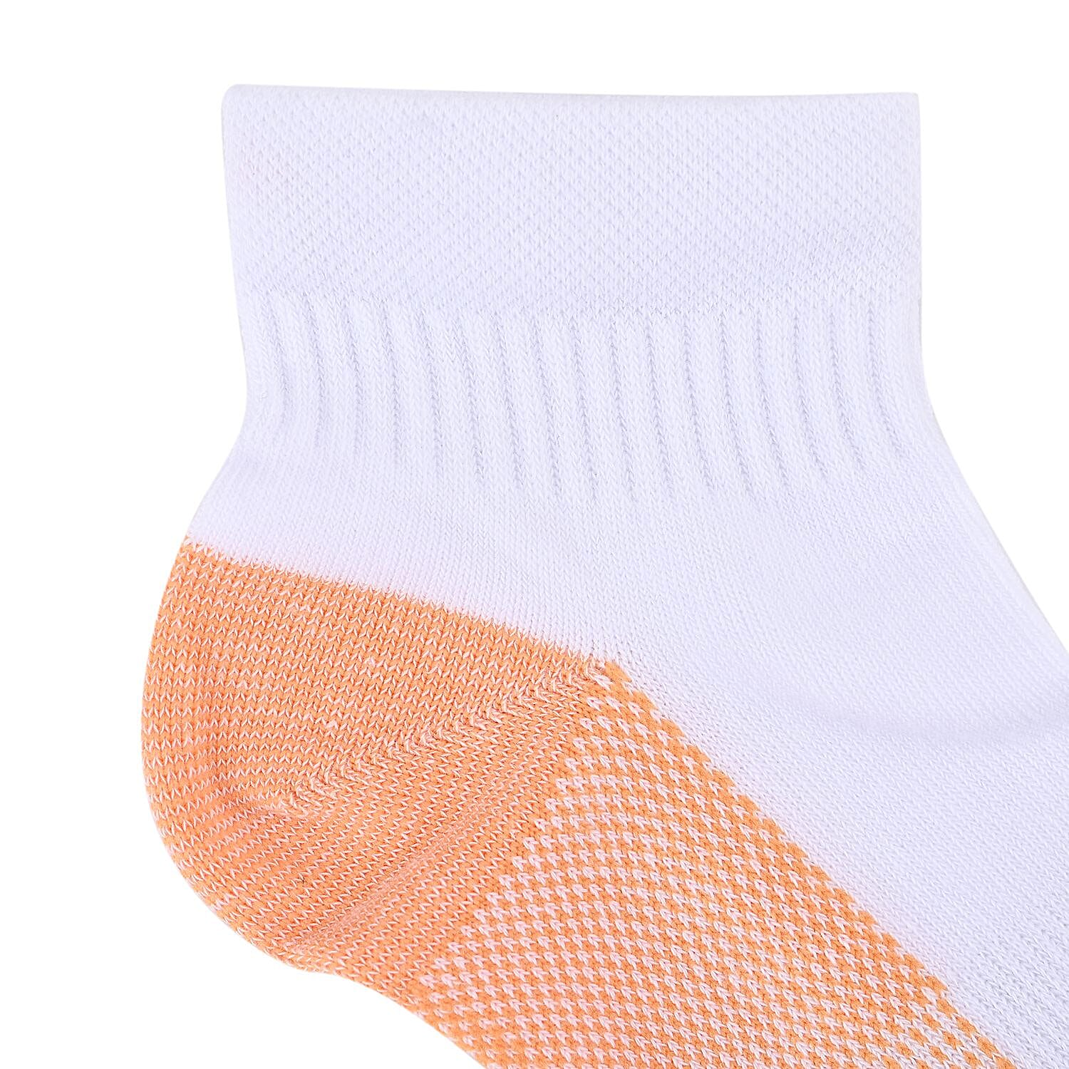La Marey Set of 4 Pairs Ankle Length Copper Infused Compression Socks - Gray, Brown, Blue and White (L/XL)