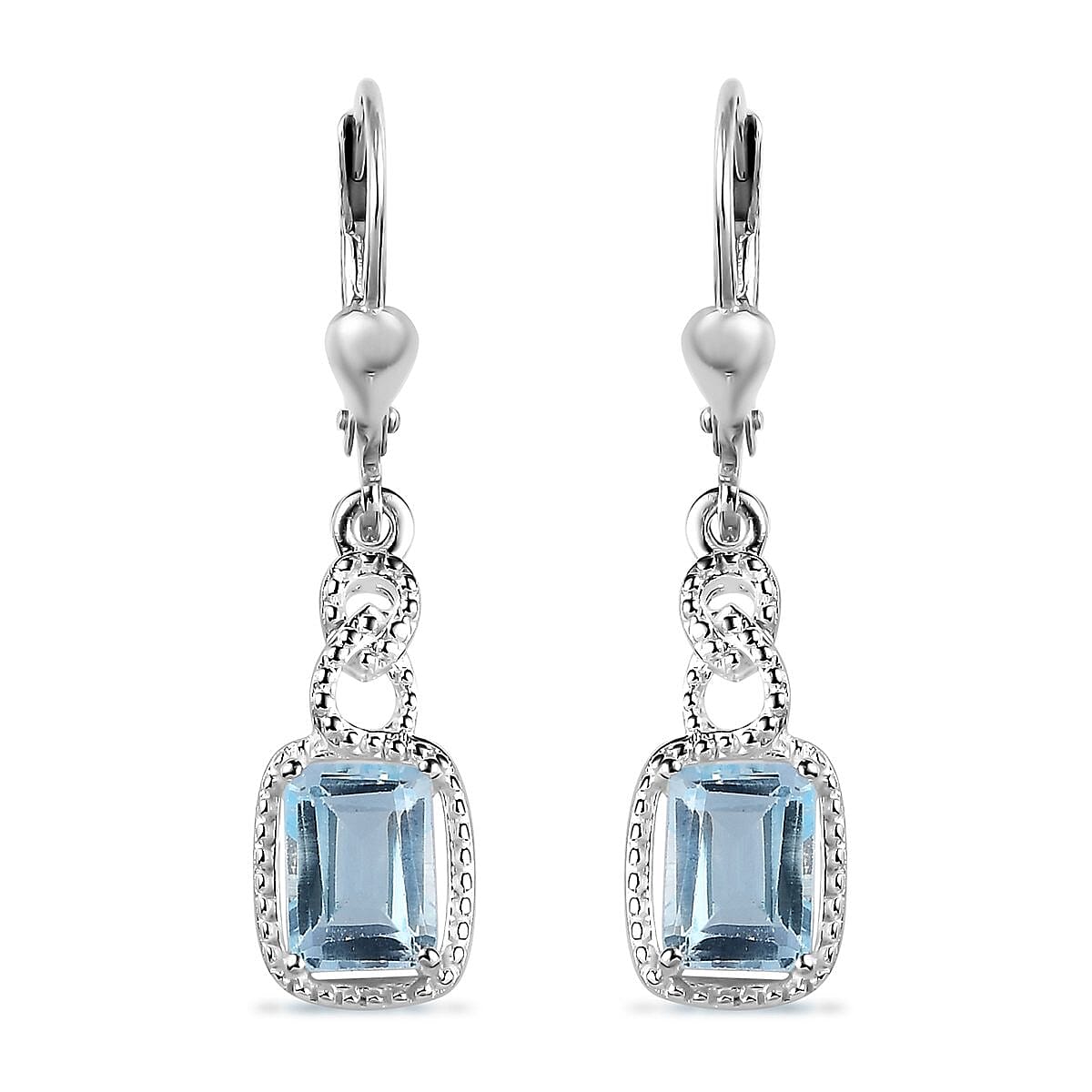 Sky Blue Topaz 2.65 ctw Dangle Earrings in Sterling Silver