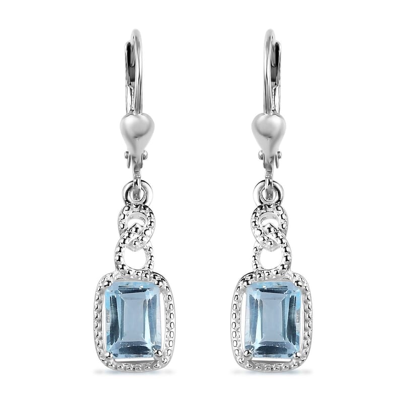 Sky Blue Topaz 2.65 ctw Dangle Earrings in Sterling Silver