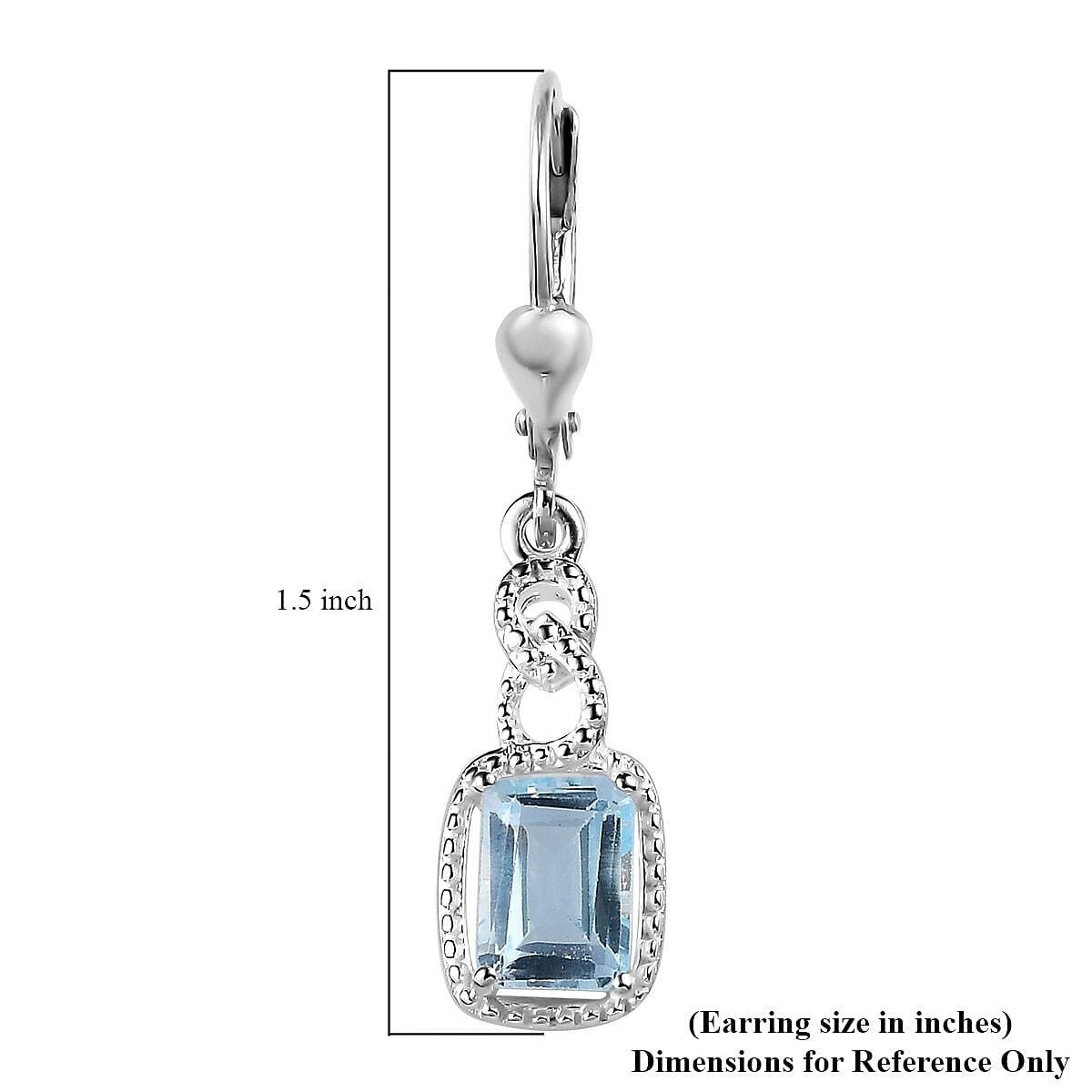 Sky Blue Topaz 2.65 ctw Dangle Earrings in Sterling Silver