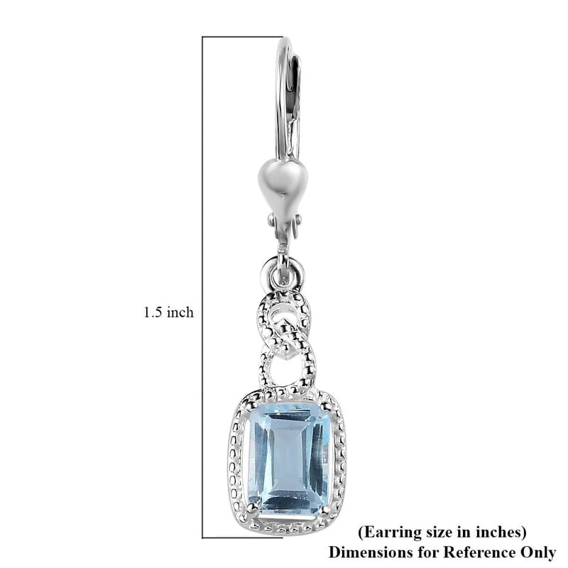 Sky Blue Topaz 2.65 ctw Dangle Earrings in Sterling Silver