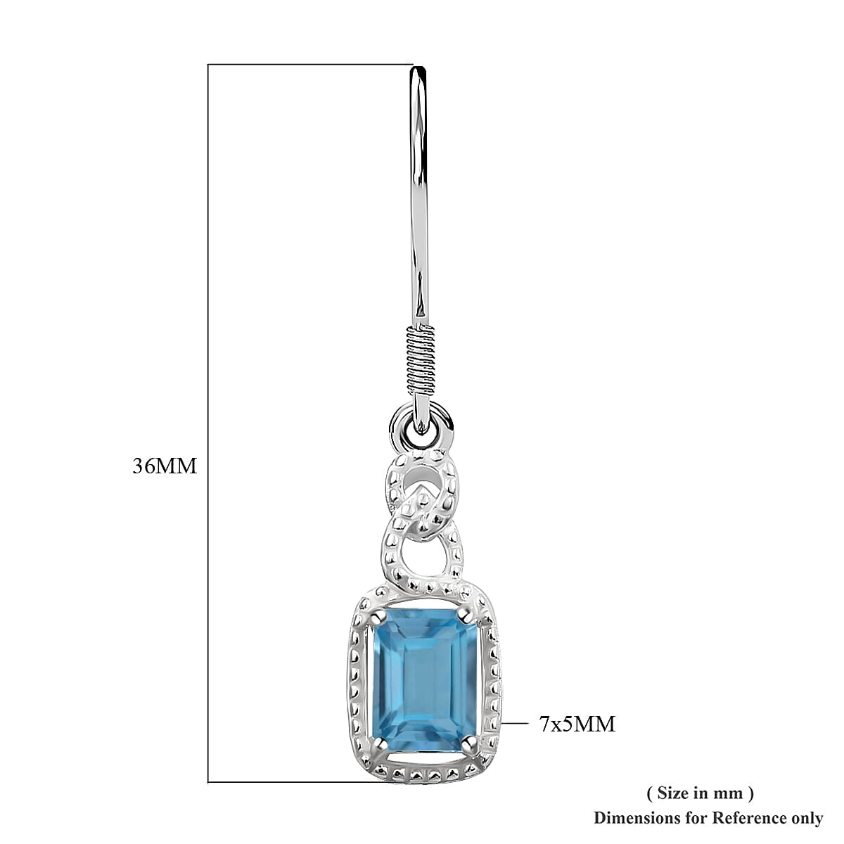Sky Blue Topaz 2.65 ctw Dangle Earrings in Sterling Silver