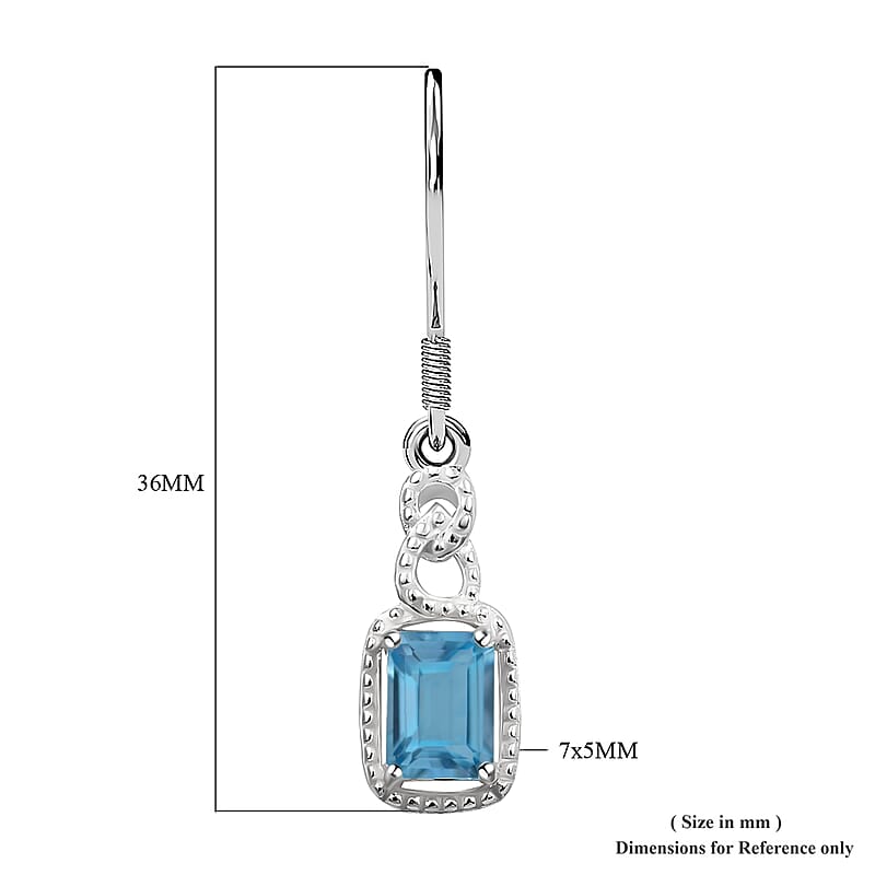 Sky Blue Topaz 2.65 ctw Dangle Earrings in Sterling Silver