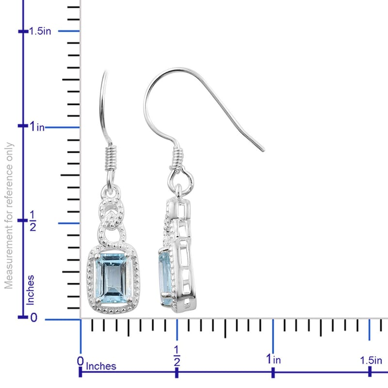 Sky Blue Topaz 2.65 ctw Dangle Earrings in Sterling Silver