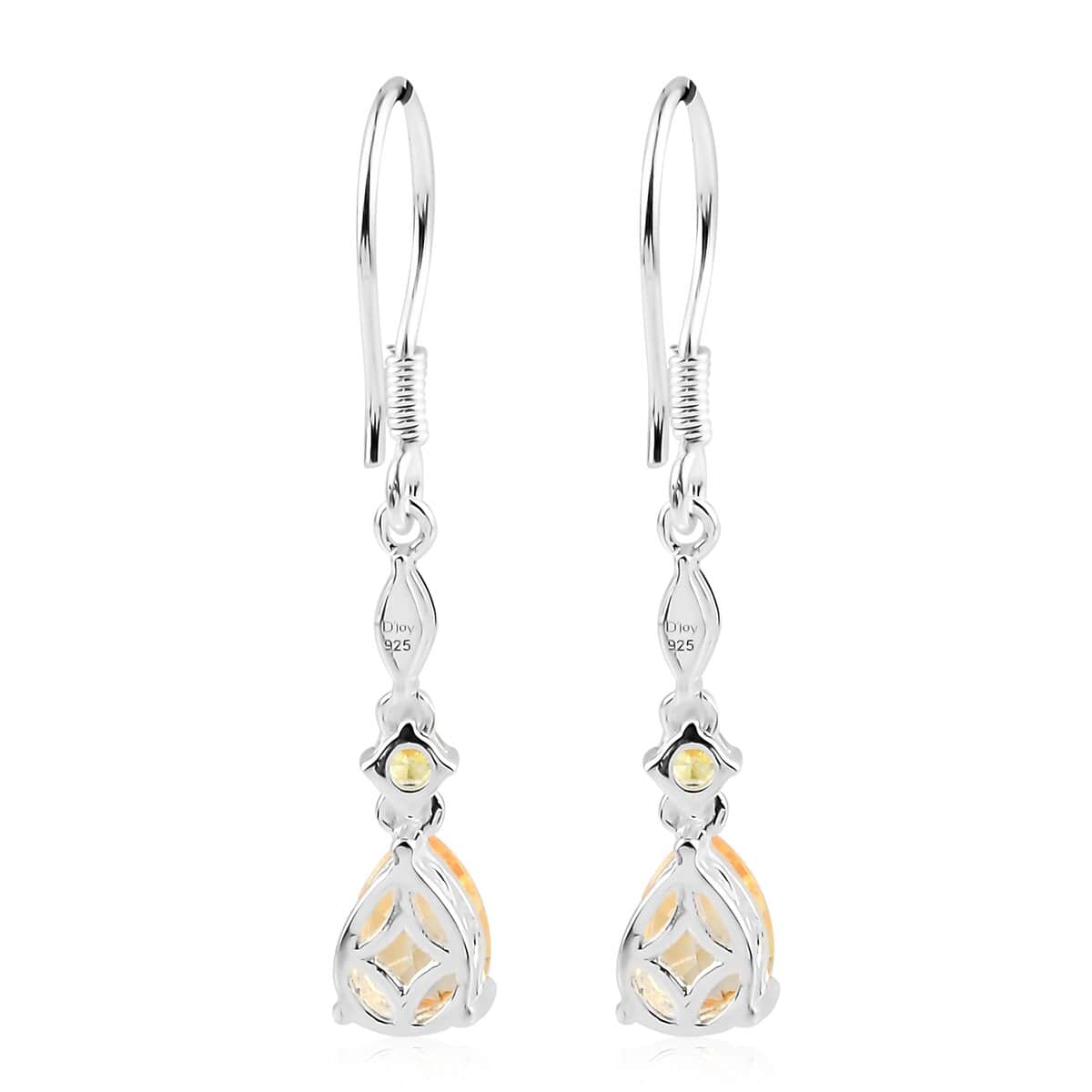 Brazilian Citrine and Simulated Red and Yellow Diamond Earrings in Sterling Silver 2.75 ctw image number 6