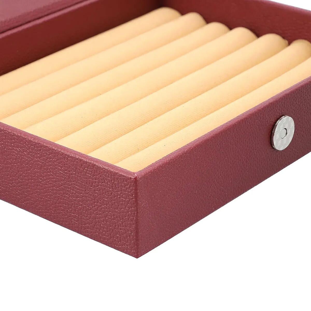 Marsala Eco Leatherette Ring Box (Approx. 60 Rings) , Jewelry Roll Organizer , Jewelry Organizer , Jewelry Holder , Travel Jewelry Case , Jewelry Storage image number 6