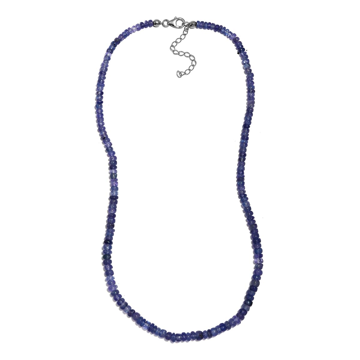 Tanzanite Beaded Necklace 18-20 Inches in Platinum Over Sterling Silver 100.00 ctw image number 2