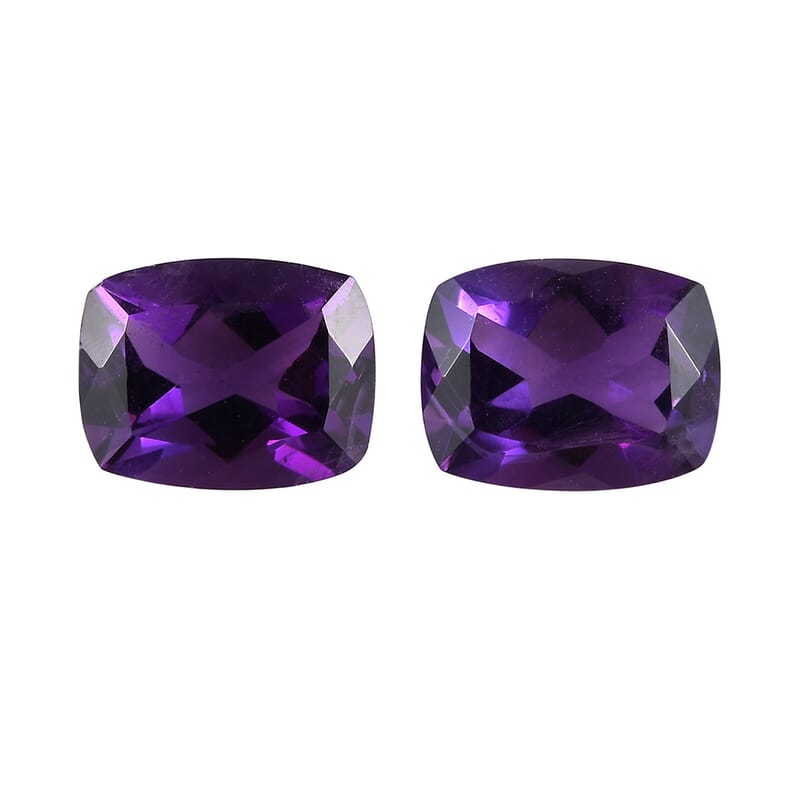 AA African Amethyst Set of 2 (Cush 9x7 mm) 3.59 ctw Loose Gemstone
