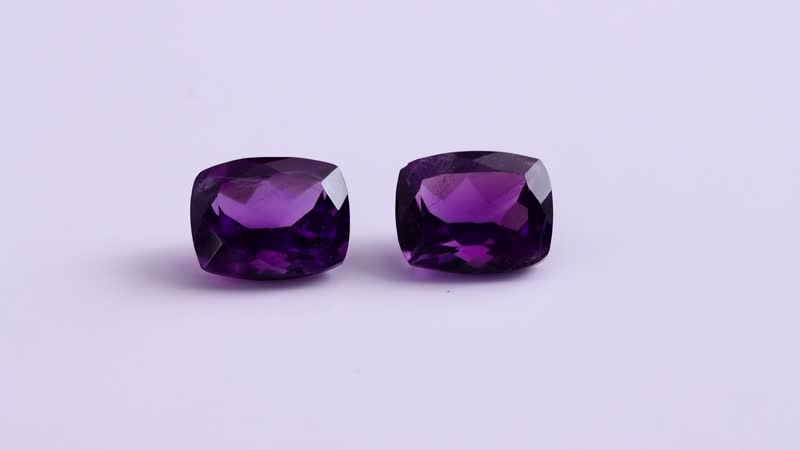 AA African Amethyst Set of 2 (Cush 9x7 mm) 3.59 ctw Loose Gemstone