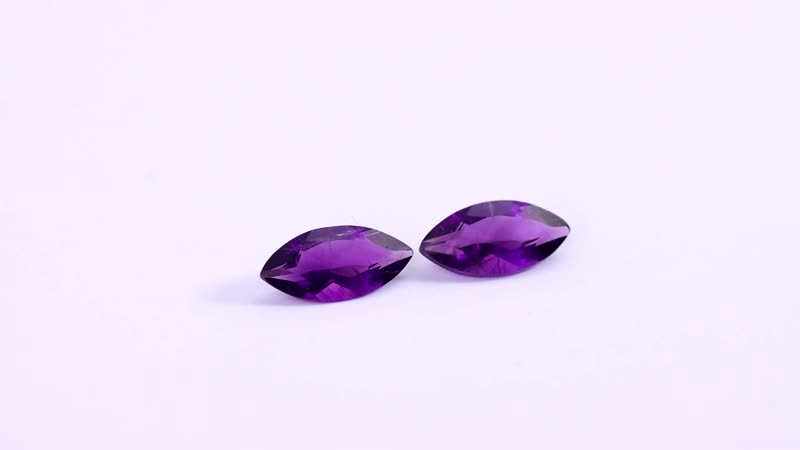 African Amethyst Set of 2 (Mrq 10x5 mm) 1.72 ctw Loose gemstone