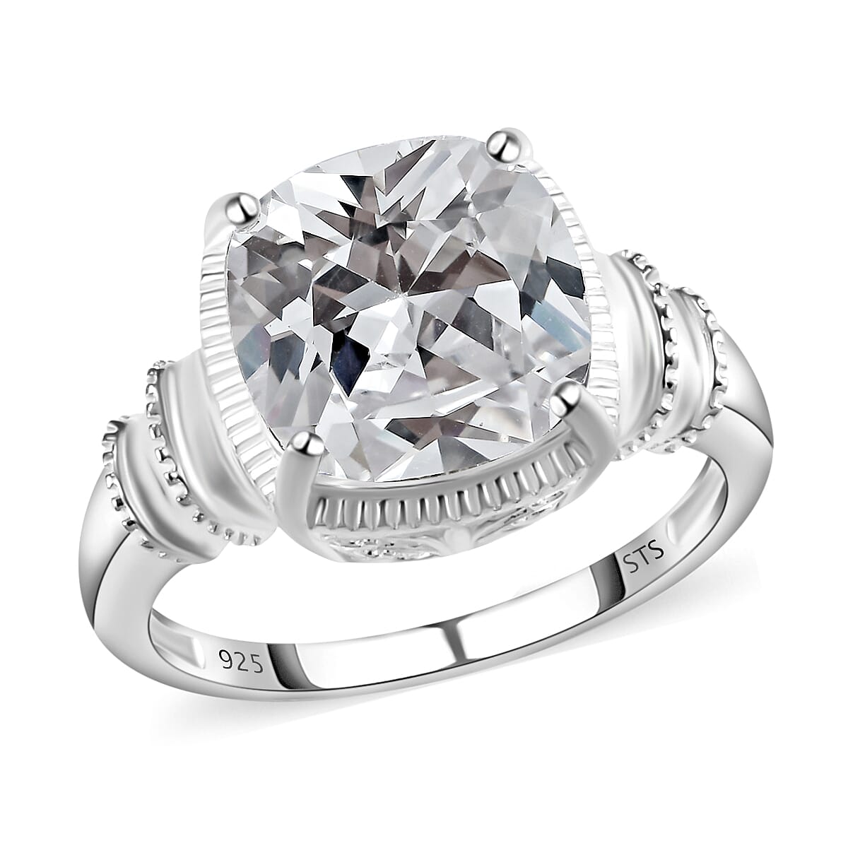 Simulated Diamond Ring in Sterling Silver image number 0