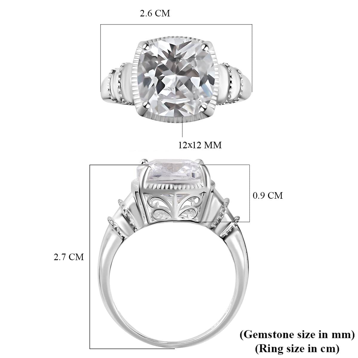 Simulated Diamond Ring in Sterling Silver image number 5