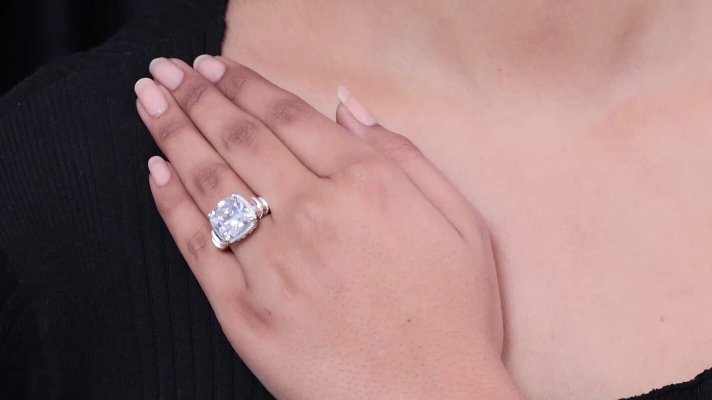 Simulated Diamond Ring in Sterling Silver
