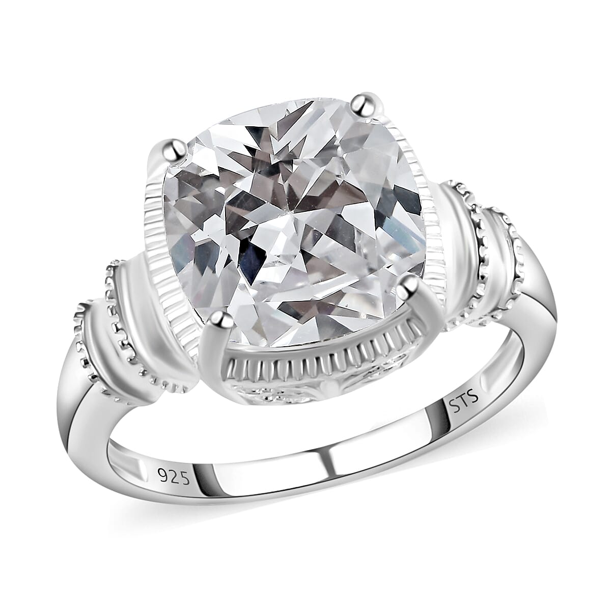 Simulated Diamond Ring in Sterling Silver