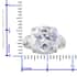 Simulated Diamond Ring in Sterling Silver,Solitaire Ring,Silver Ring for Women 12.65 ctw image number 6