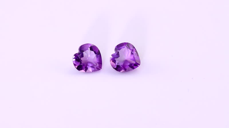 African Amethyst Set of 2 (Hrt 7 mm) 1.99 ctw Loose Gemstone
