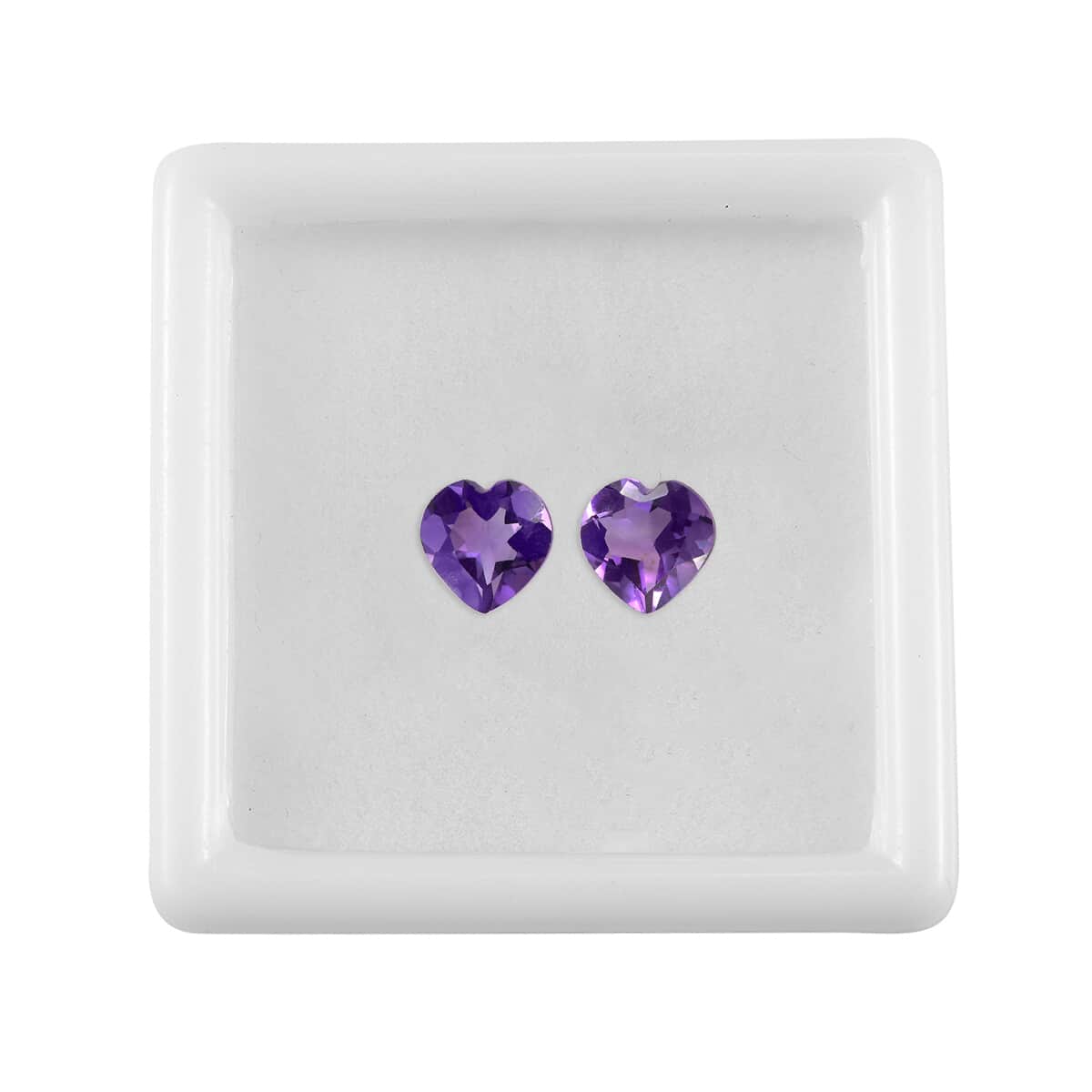 African Amethyst Set of 2 (Hrt 7 mm) 1.99 ctw Loose Gemstone image number 3