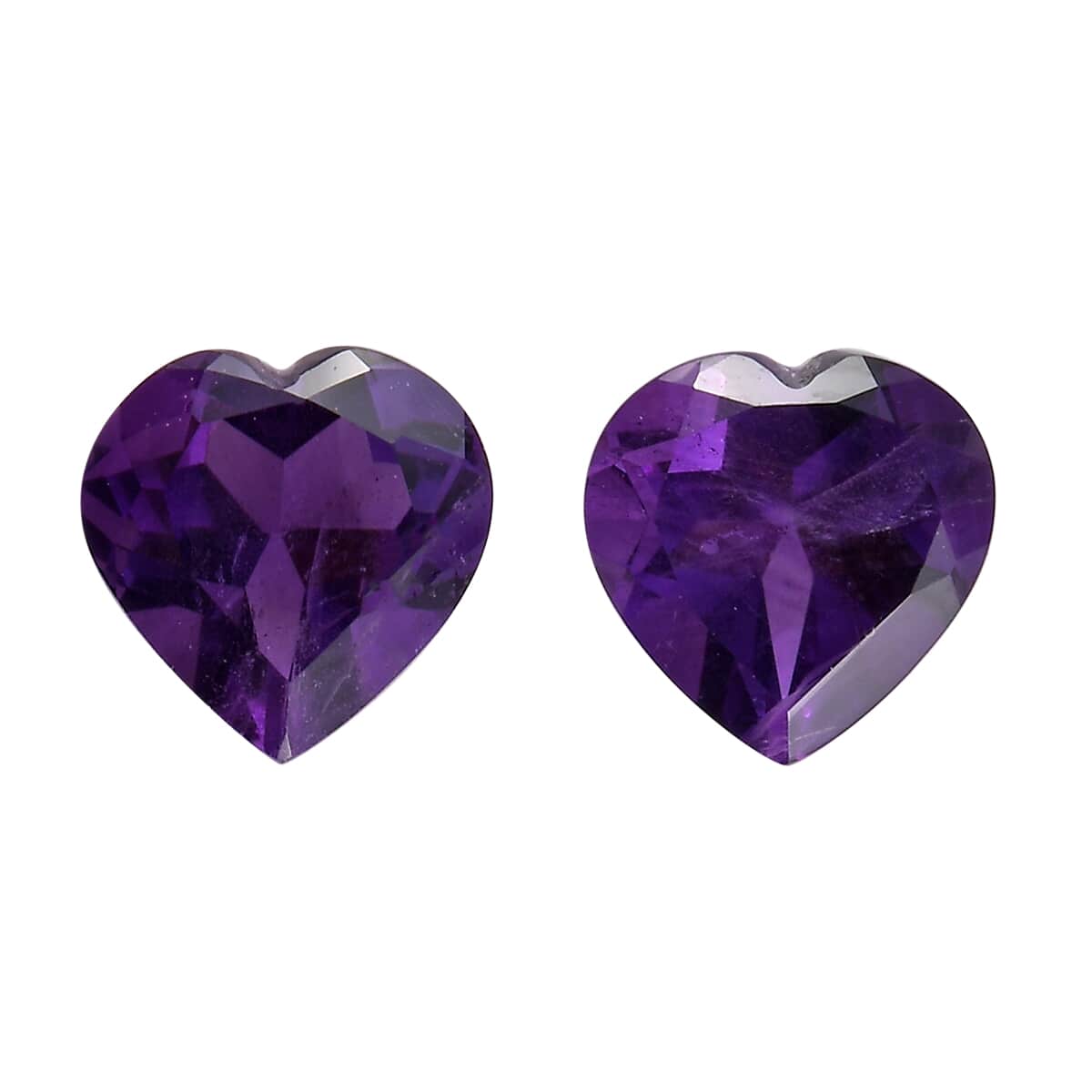 AA African Amethyst Set of 2 (Hrt 7 mm) 1.96 ctw Loose Gemstone image number 0