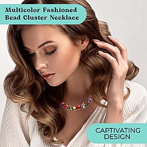 Multi Color Shell Seed Bead Necklace, Silvertone Necklace, Multi Strand Statement Necklace For Women, Birthday Gifts For Women, 20-23 Inch Necklace