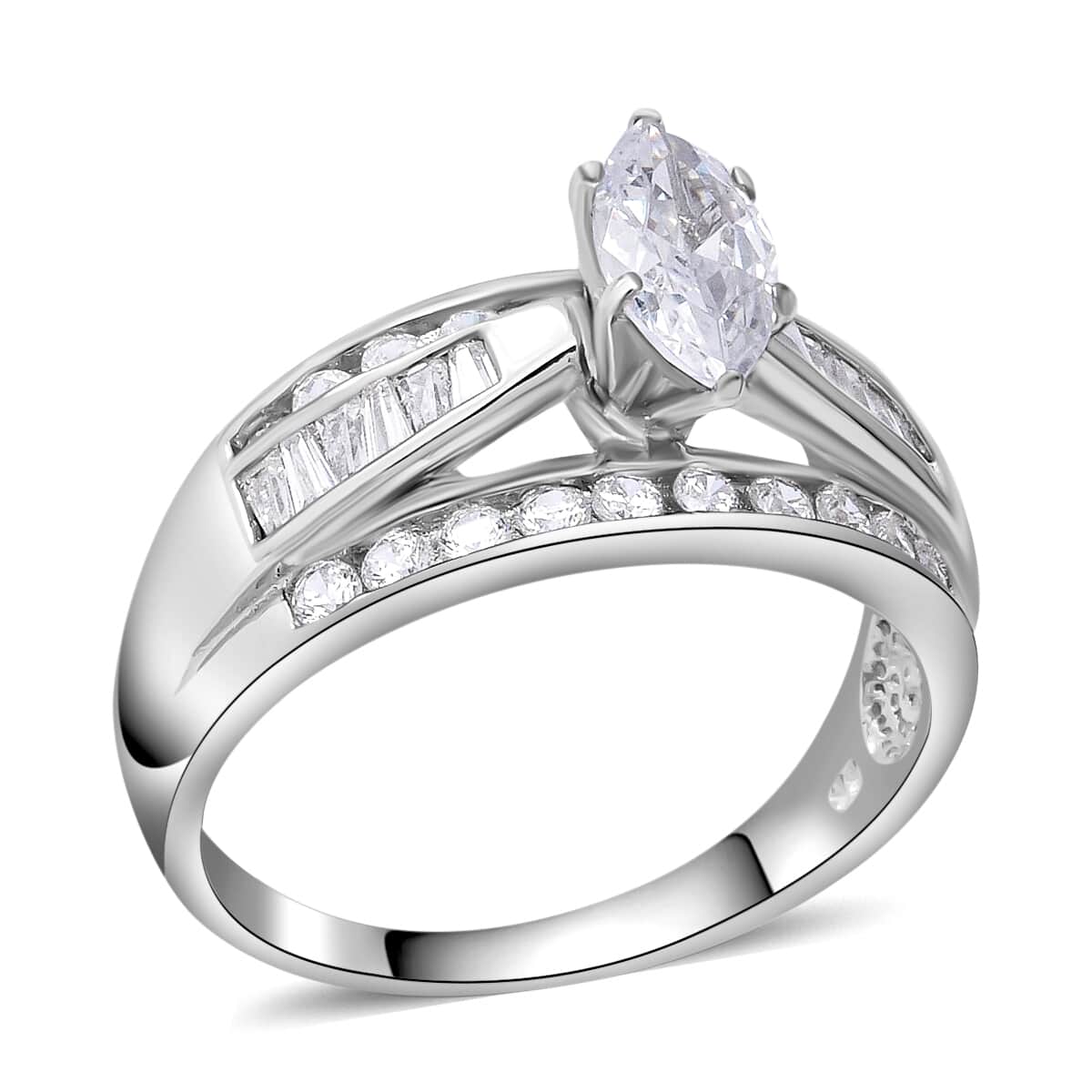Simulated Diamond Ring in Sterling Silver, Fashion Rings For Women (Size 10.0) 4.65 ctw image number 0