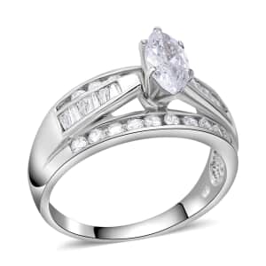 Simulated Diamond Ring in Sterling Silver, Fashion Rings For Women (Size 10.0) 4.65 ctw