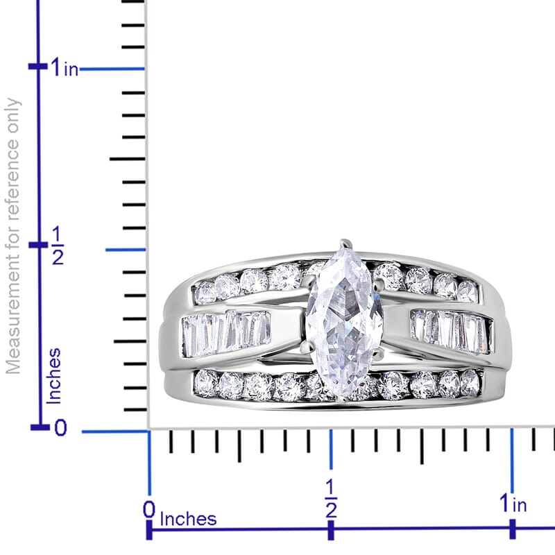 Simulated Diamond 4.65 ctw Ring in Sterling Silver, Fashion Rings For Women (Size 10.0)