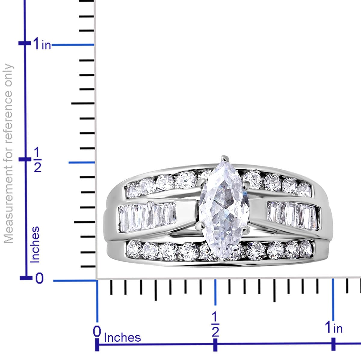 Simulated Diamond Ring in Sterling Silver, Fashion Rings For Women (Size 10.0) 4.65 ctw image number 2