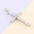 Simulated Diamond Cross Pendant in Sterling Silver image number 1