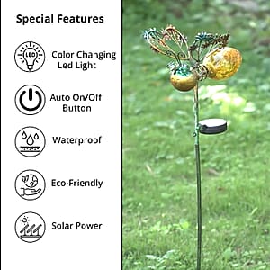 Yellow Bee Stake Pathway Solar LED Light, Outdoor Decorative Solar Lights with stake For Lawn Garden Yard Pathway Decorations