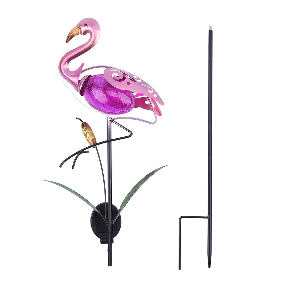 Pink Flamingo Stake Pathway Solar LED Light, Outdoor Decorative Solar Lights with stake For Lawn Garden Yard Pathway Decorations image number 3