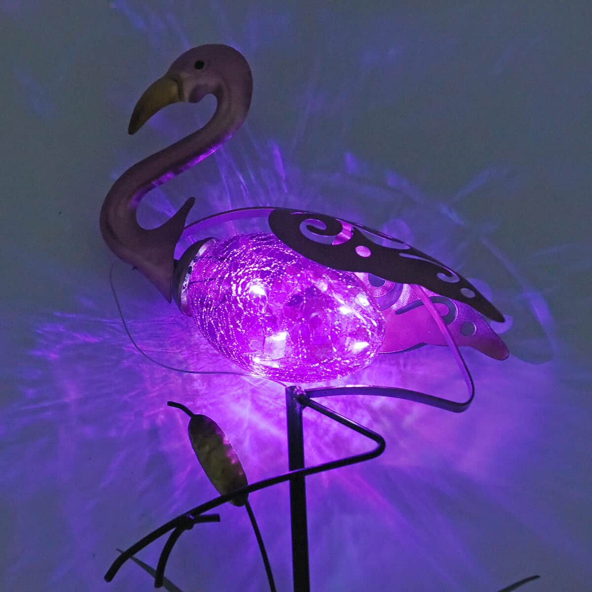 Pink Flamingo Stake Pathway Solar LED Light, Outdoor Decorative Solar Lights with stake For Lawn Garden Yard Pathway Decorations image number 6