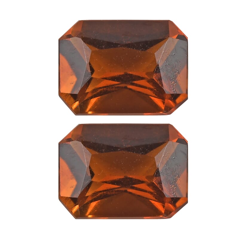 Brazilian Cherry Citrine Set of 2 (Oct 7x5 mm) 1.54 ctw Loose Gemstone