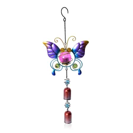 Purple Butterfly Solar Wind Chime image number 0