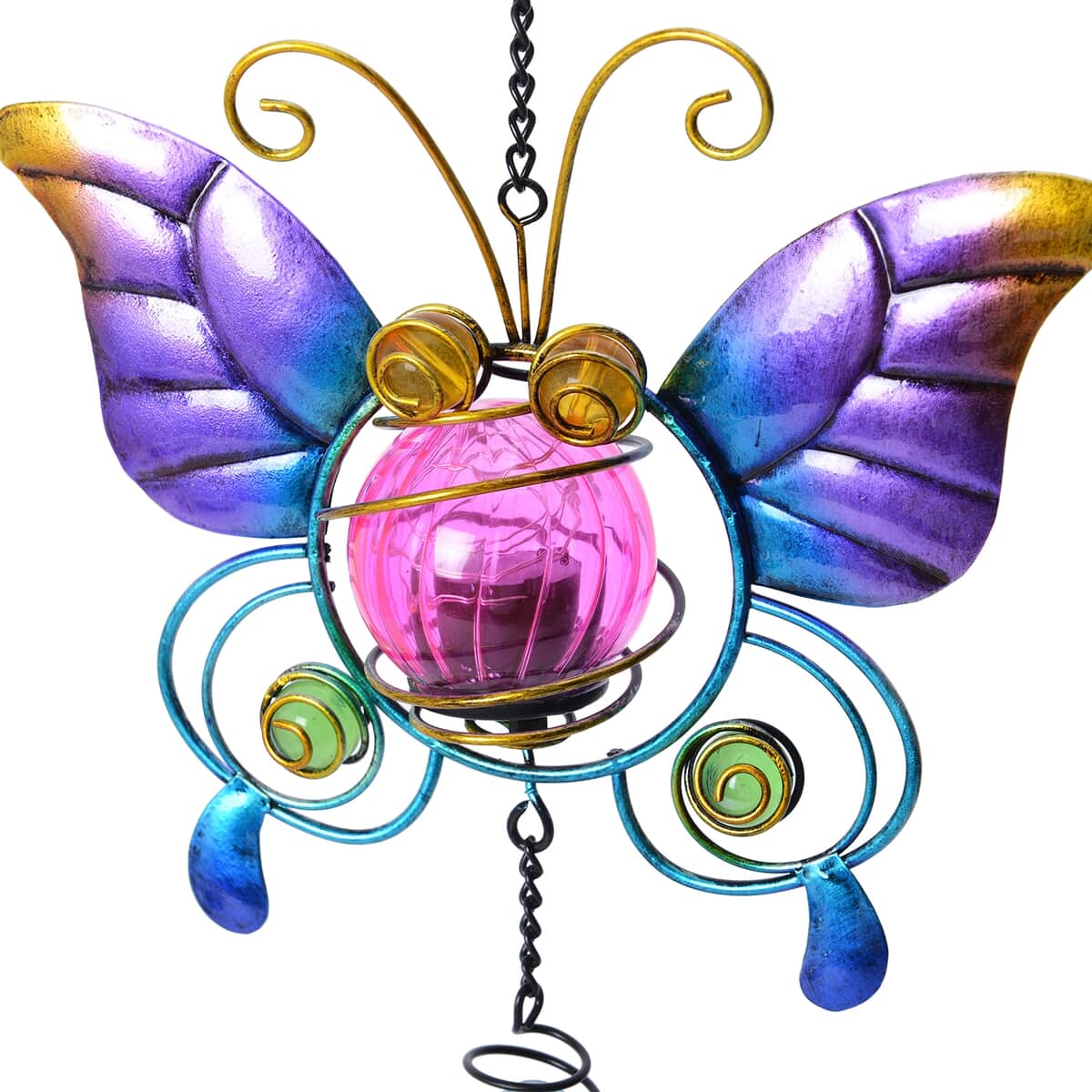 Purple Butterfly Solar Wind Chime (18 in) image number 4