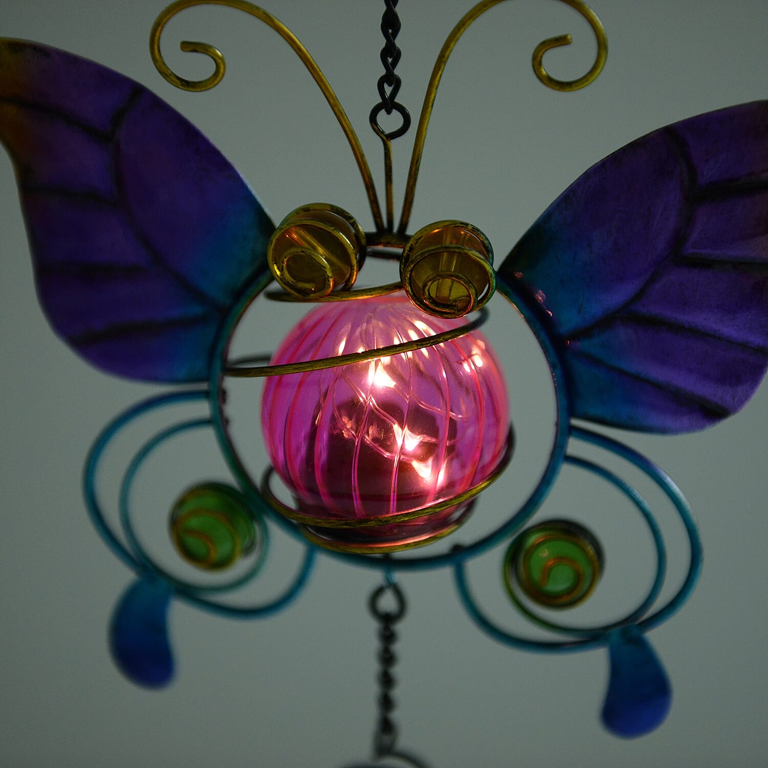 Purple Butterfly Solar Wind Chime