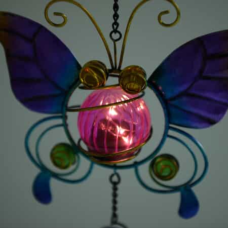 Purple Butterfly Solar Wind Chime image number 6