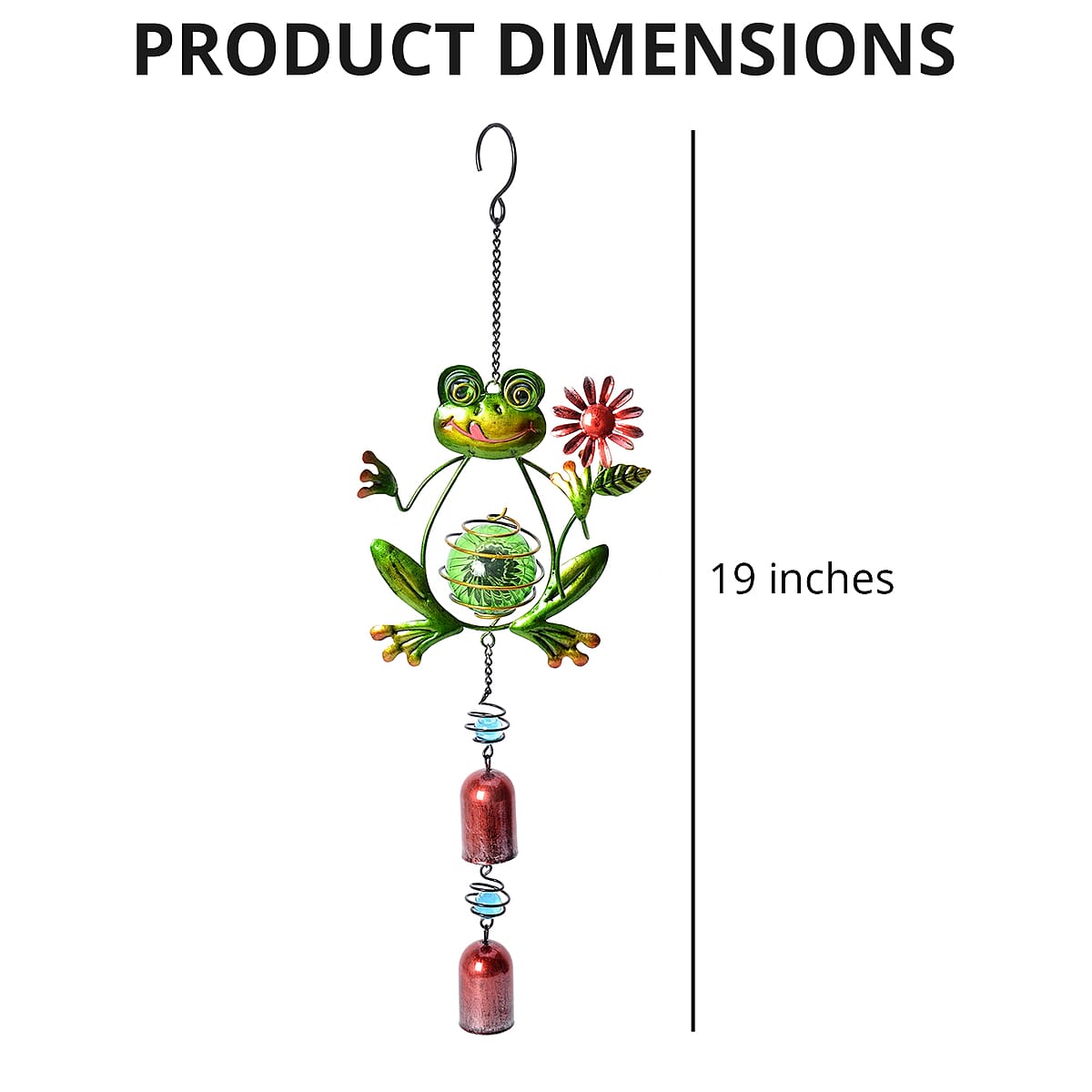 Green Frog Solar Wind Chime image number 3