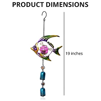 Green, Yellow Fish Solar Wind Chime