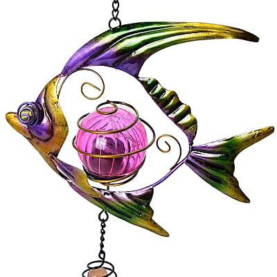 Green, Yellow Fish Solar Wind Chime