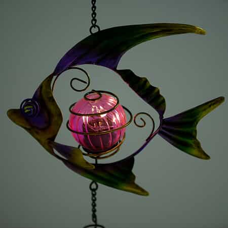 Green, Yellow Fish Solar Wind Chime image number 6