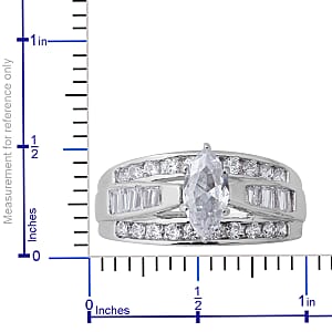 Simulated Diamond Ring in Sterling Silver, Fashion Rings For Women 4.65 ctw (Size 11.0)